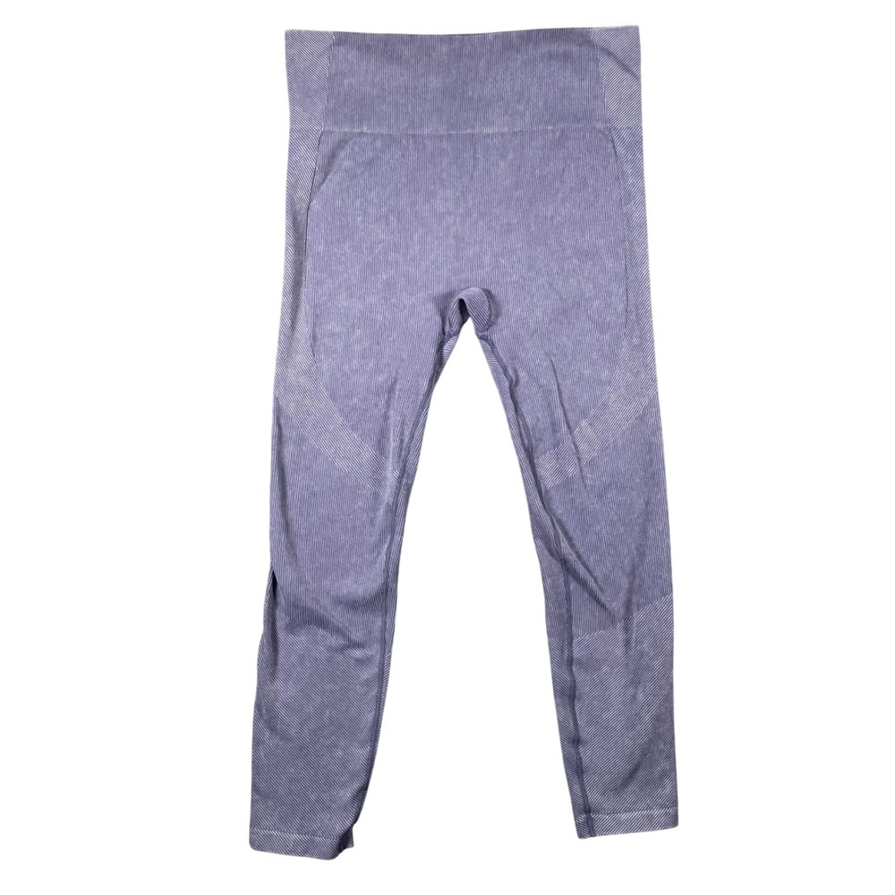 JoyLab Womens High-Waisted Seamless Ribbed Leggings Purple Large Athletic Sporty